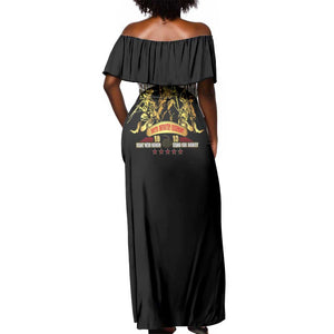 Harlem Hellfighters 1913 Off Shoulder Maxi Dress Fight with Honor, Stand for Dignity - 369th Infantry Regiment - African Pride