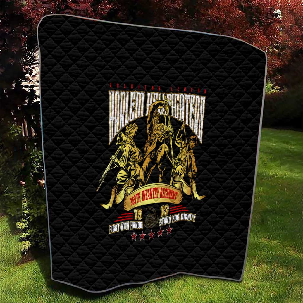 Harlem Hellfighters 1913 Quilt Fight with Honor, Stand for Dignity - 369th Infantry Regiment - African Pride