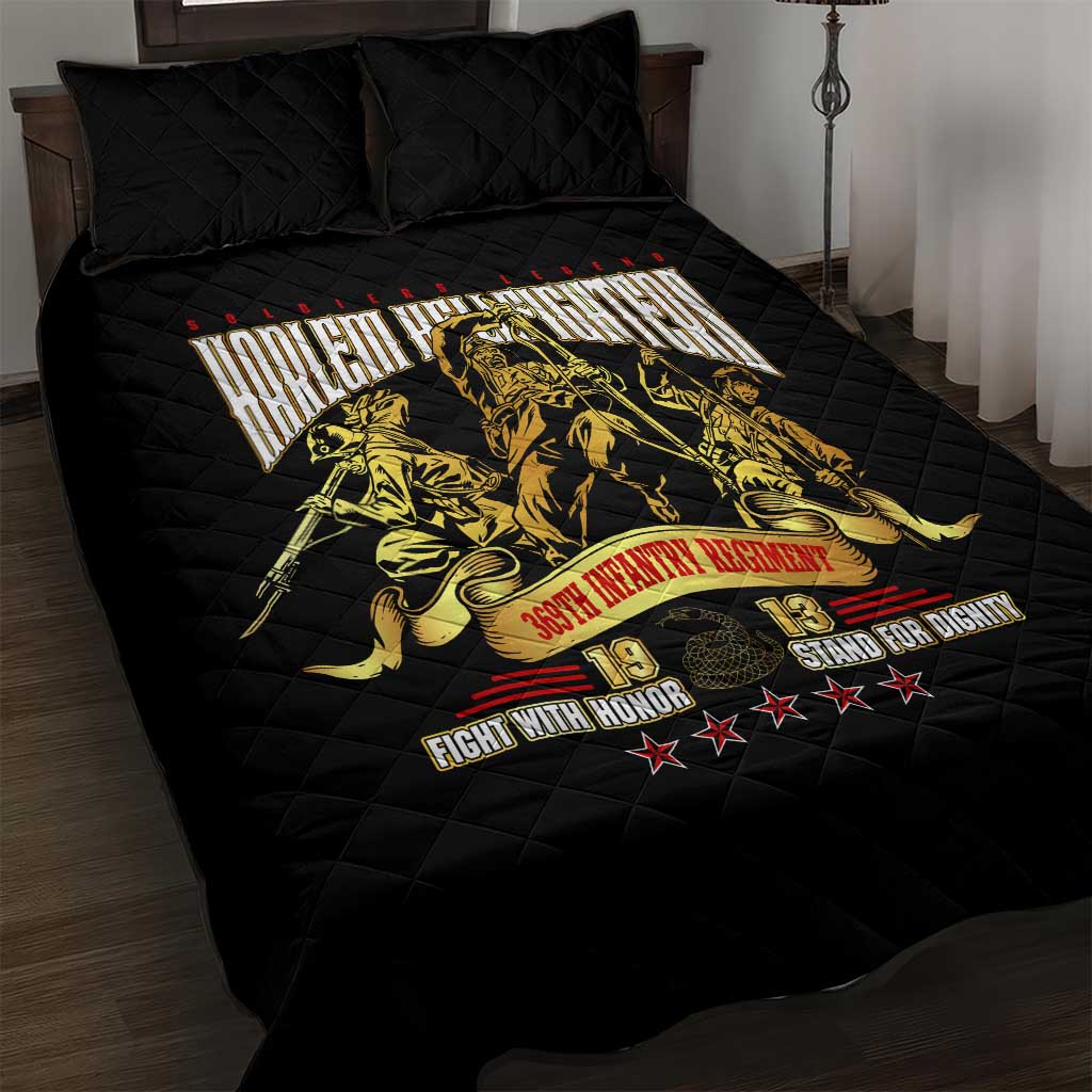 Harlem Hellfighters 1913 Quilt Bed Set Fight with Honor, Stand for Dignity - 369th Infantry Regiment - African Pride