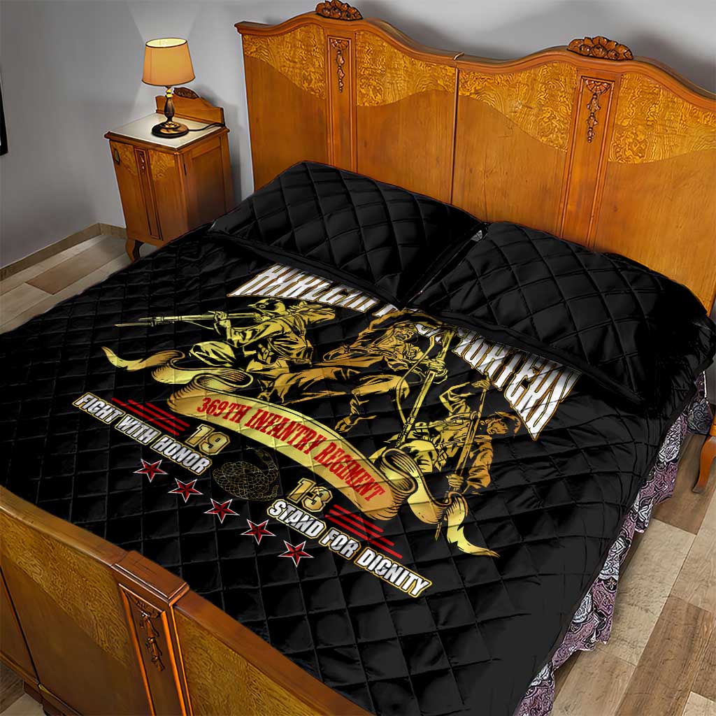 Harlem Hellfighters 1913 Quilt Bed Set Fight with Honor, Stand for Dignity - 369th Infantry Regiment - African Pride