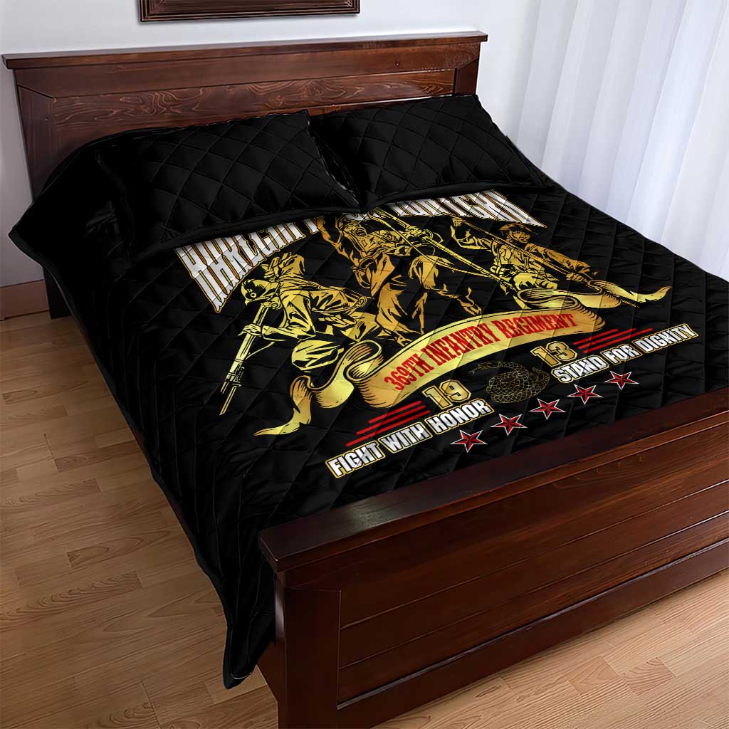 Harlem Hellfighters 1913 Quilt Bed Set Fight with Honor, Stand for Dignity - 369th Infantry Regiment - African Pride
