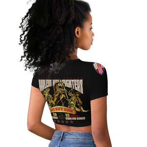 Harlem Hellfighters 1913 Raglan Cropped T shirt Fight with Honor, Stand for Dignity - 369th Infantry Regiment - African Pride