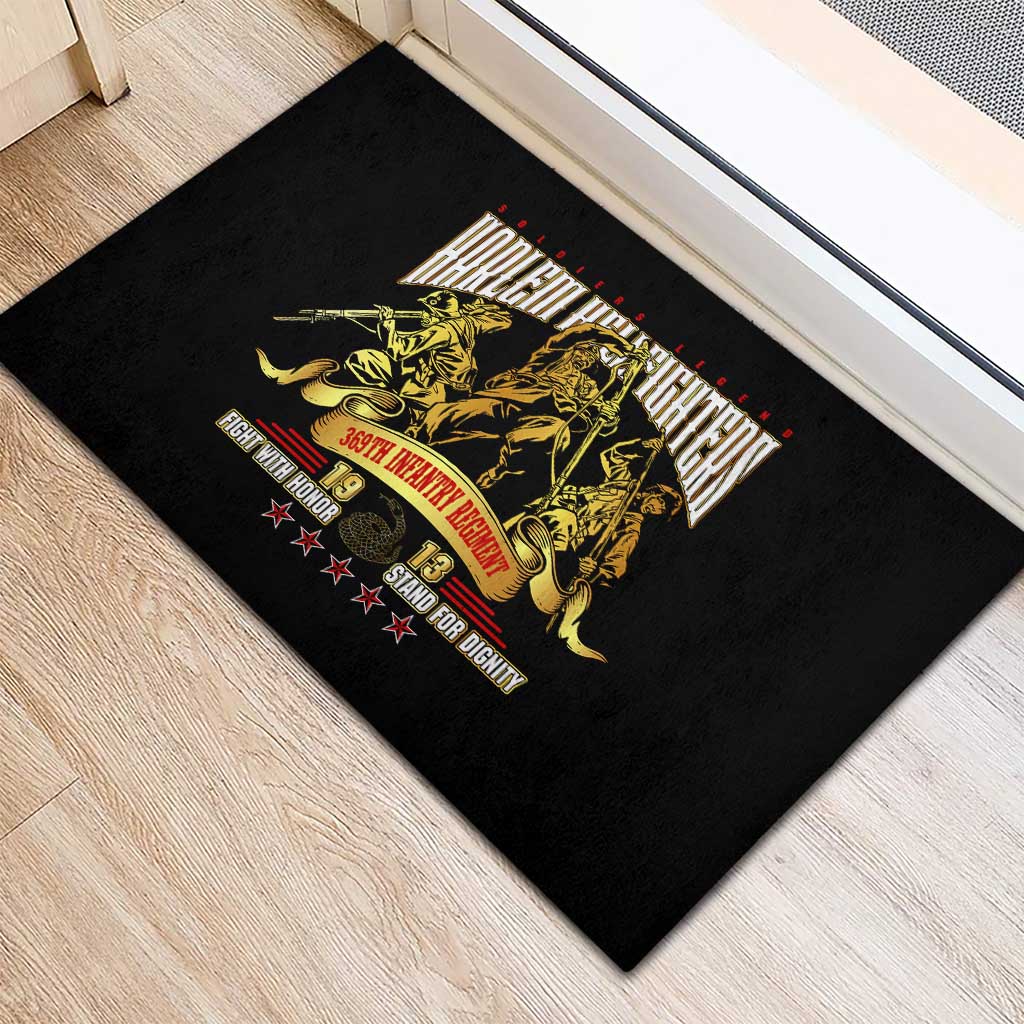 Harlem Hellfighters 1913 Rubber Doormat Fight with Honor, Stand for Dignity - 369th Infantry Regiment - African Pride