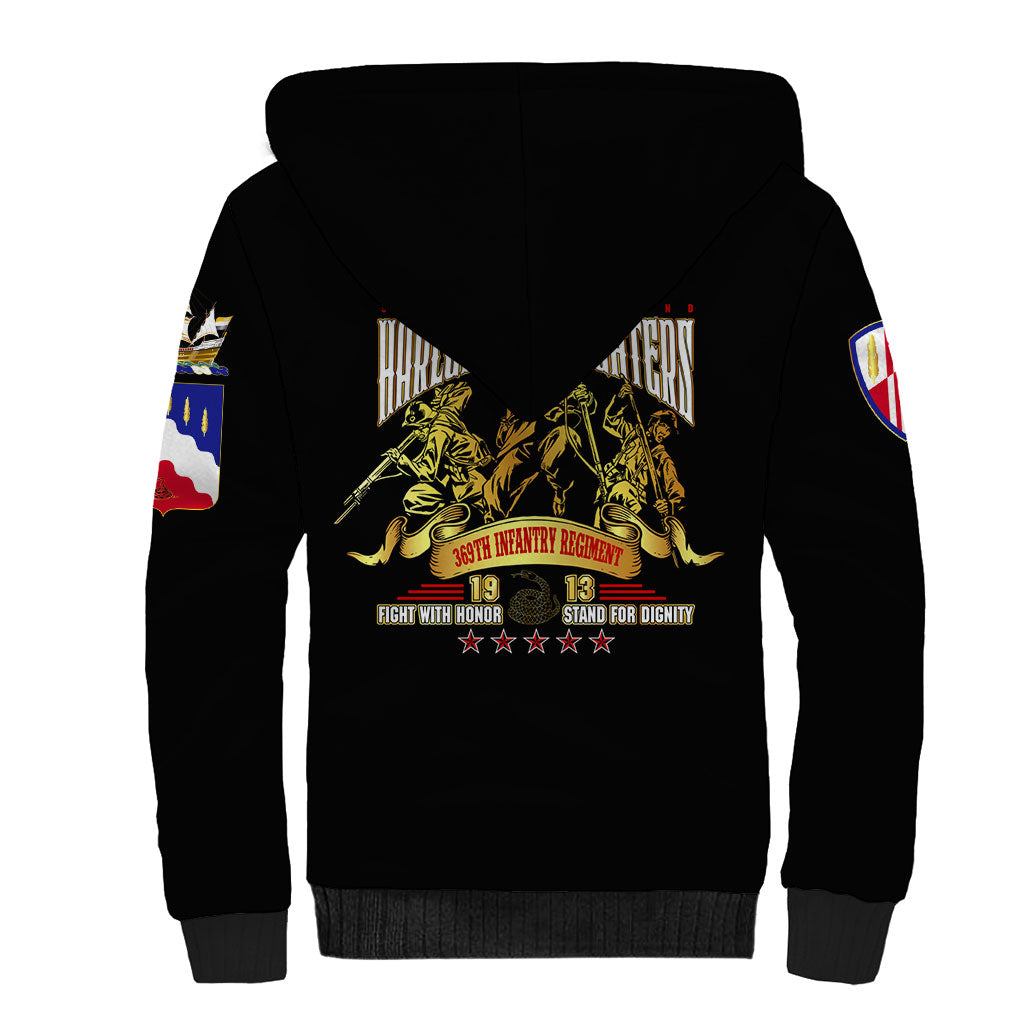 Harlem Hellfighters 1913 Sherpa Hoodie Fight with Honor, Stand for Dignity - 369th Infantry Regiment - African Pride