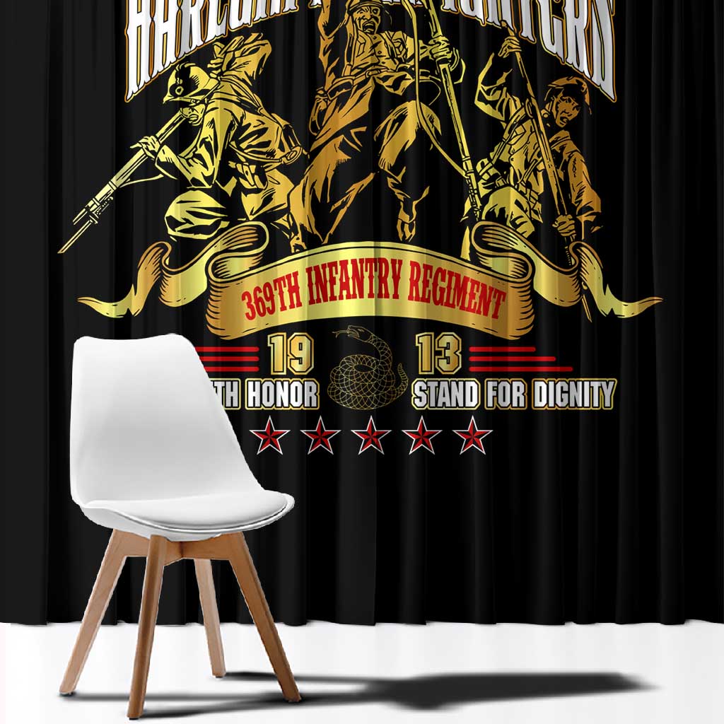 Harlem Hellfighters 1913 Window Curtain Fight with Honor, Stand for Dignity - 369th Infantry Regiment - African Pride