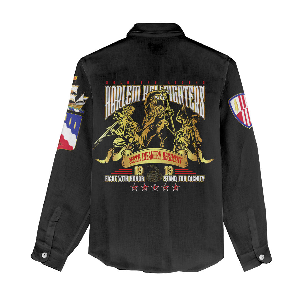 Harlem Hellfighters 1913 Women Casual Shirt Fight with Honor, Stand for Dignity - 369th Infantry Regiment - African Pride