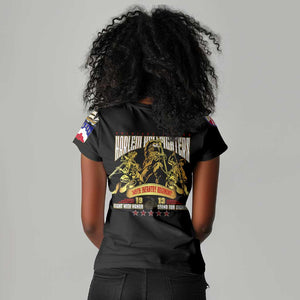 Harlem Hellfighters 1913 Women V-Neck T-Shirt Fight with Honor, Stand for Dignity - 369th Infantry Regiment - African Pride