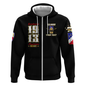 Harlem Hellfighters 1913 Zip Hoodie Fight with Honor, Stand for Dignity - 369th Infantry Regiment - African Pride
