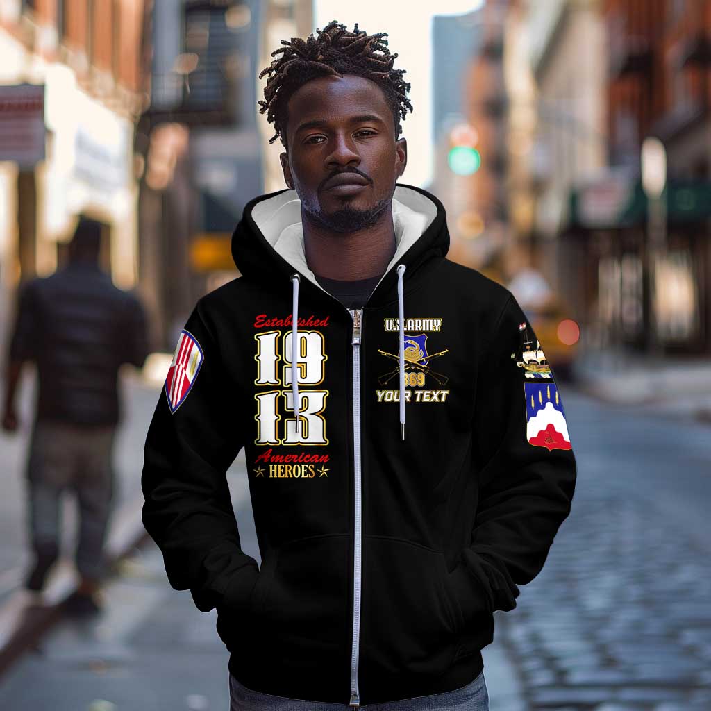 Harlem Hellfighters 1913 Zip Hoodie Fight with Honor, Stand for Dignity - 369th Infantry Regiment - African Pride