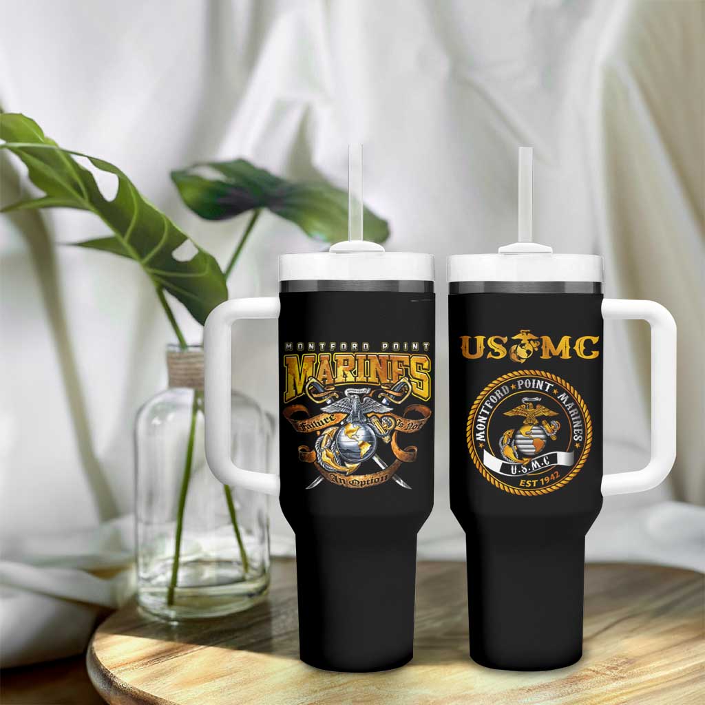 Montford Point Marines Tumbler With Handle Afro Black History Tribute DT02