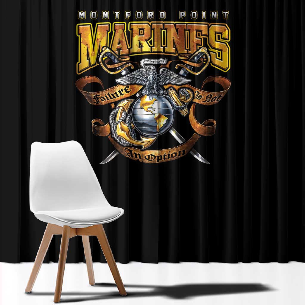 Montford Point Marines Window Curtain Afro Black History Tribute DT02