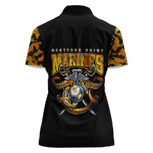 Montford Point Marines Women Polo Shirt Afro Black History Tribute DT02