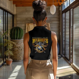 Montford Point Marines Women Sleeveless Polo Shirt Afro Black History Tribute DT02