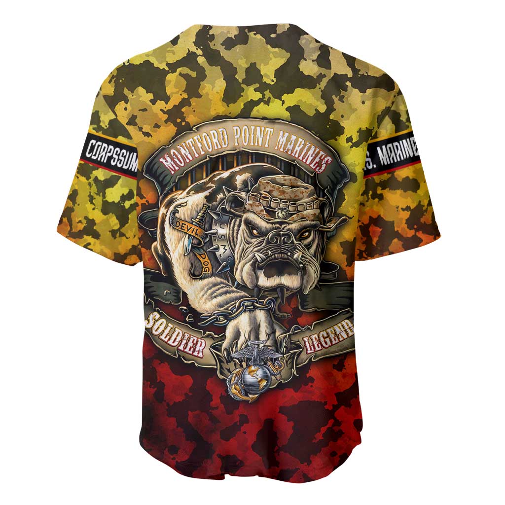Montford Point Marines Baseball Jersey Afro Devil Dog Soldier Legend - African Pride