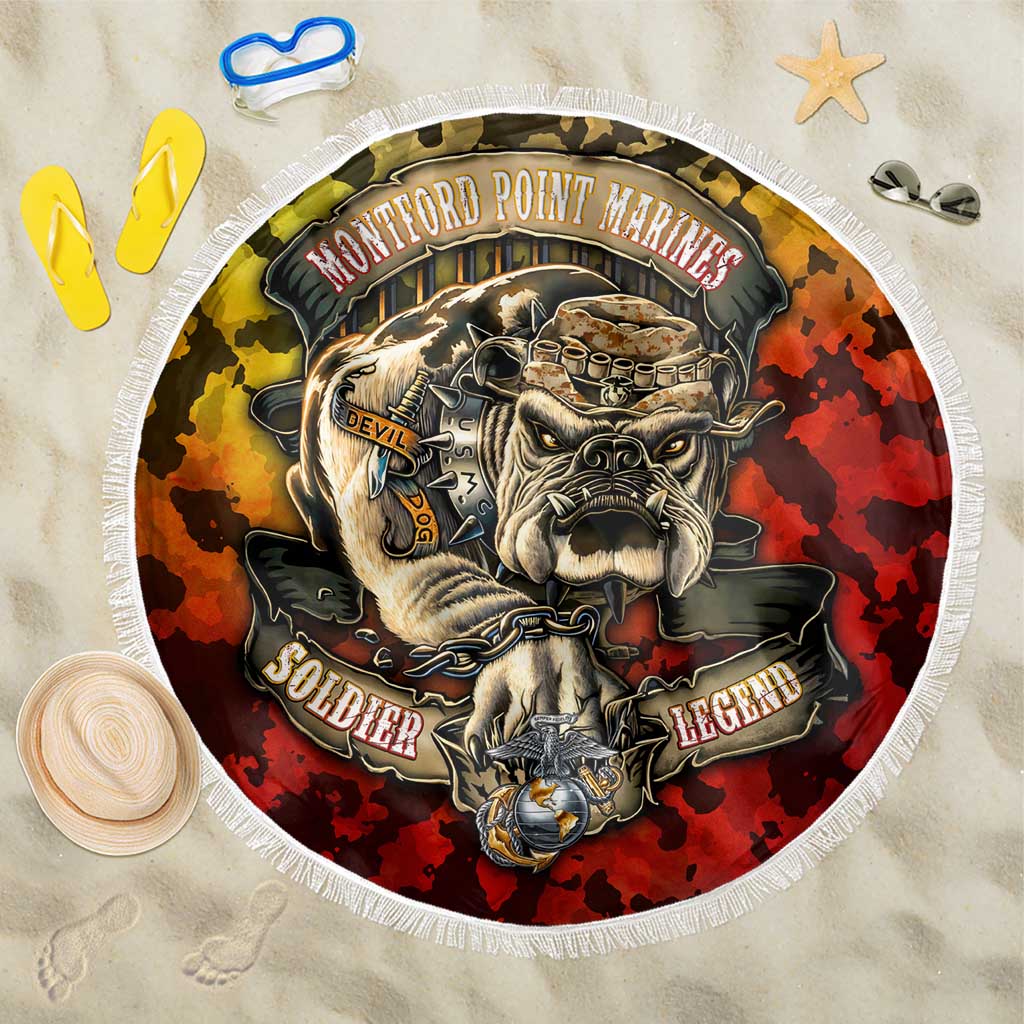 Montford Point Marines Beach Blanket Afro Devil Dog Soldier Legend - African Pride