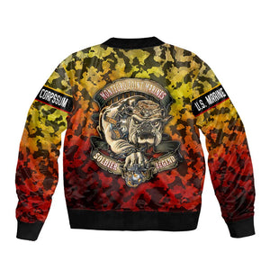 Montford Point Marines Bomber Jacket Afro Devil Dog Soldier Legend - African Pride