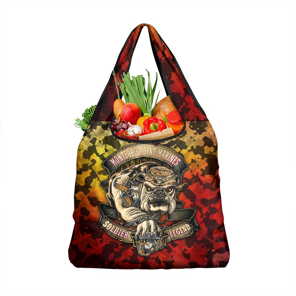 Montford Point Marines Grocery Bag Afro Devil Dog Soldier Legend - African Pride