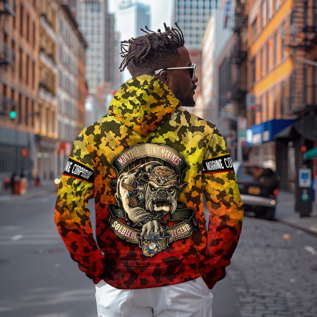 Montford Point Marines Hoodie Afro Devil Dog Soldier Legend - African Pride