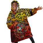 Montford Point Marines Kid Wearable Blanket Hoodie Afro Devil Dog Soldier Legend - African Pride