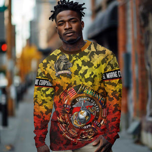 Montford Point Marines Long Sleeve Shirt Afro Devil Dog Soldier Legend - African Pride