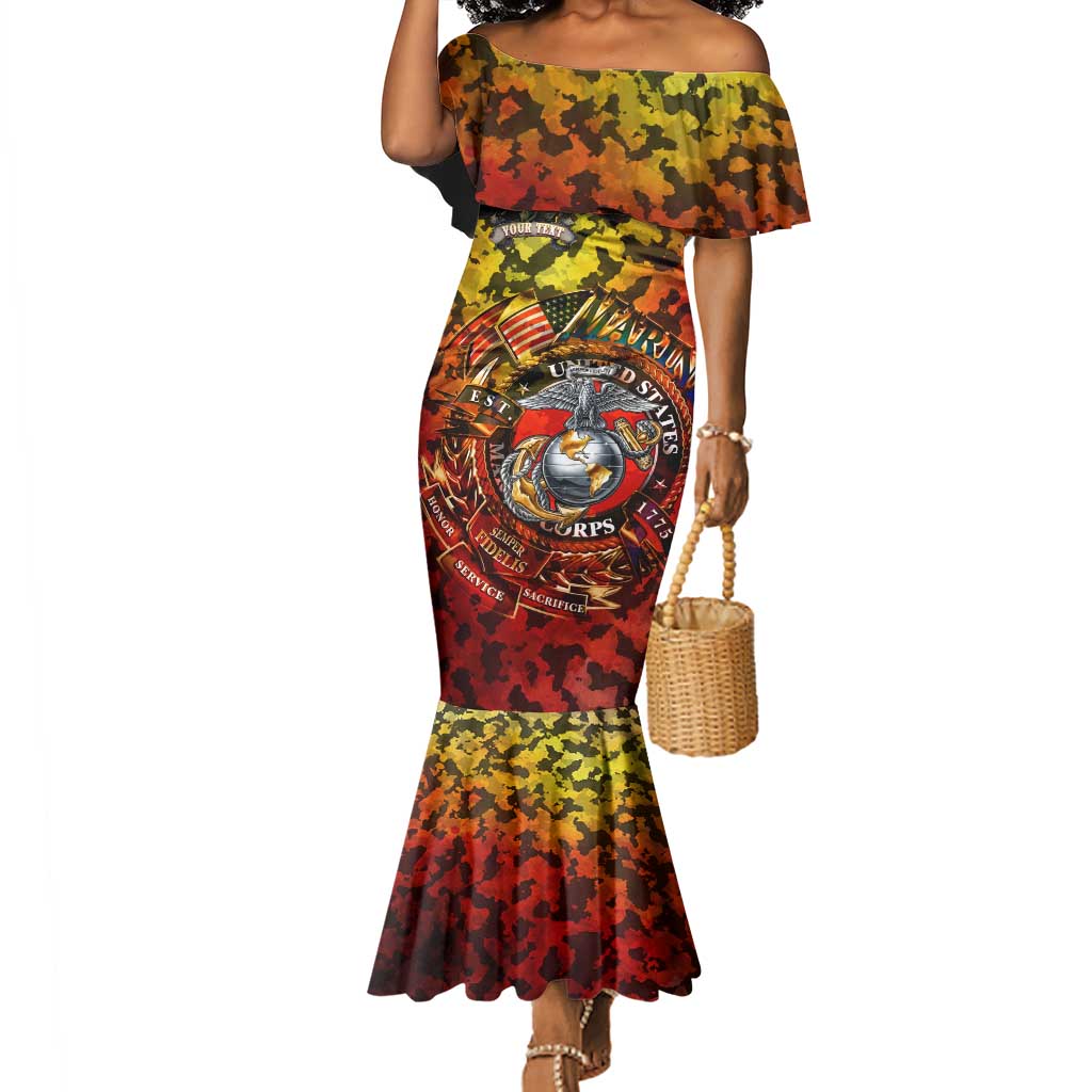 Montford Point Marines Mermaid Dress Afro Devil Dog Soldier Legend - African Pride