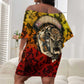 Montford Point Marines Off Shoulder Short Dress Afro Devil Dog Soldier Legend - African Pride