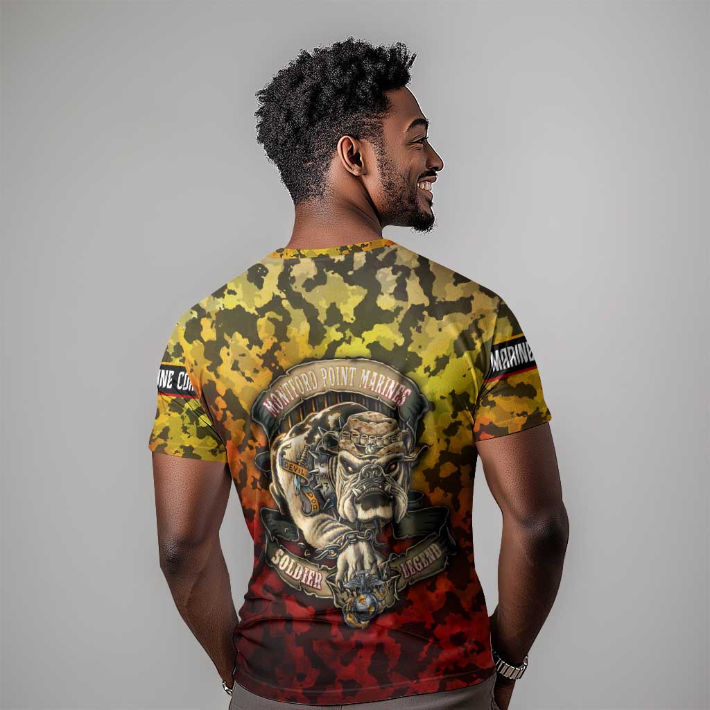Montford Point Marines T shirt Afro Devil Dog Soldier Legend - African Pride