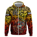 Montford Point Marines Zip Hoodie Afro Devil Dog Soldier Legend - African Pride