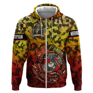 Montford Point Marines Zip Hoodie Afro Devil Dog Soldier Legend - African Pride