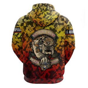 Montford Point Marines Zip Hoodie Afro Devil Dog Soldier Legend - African Pride