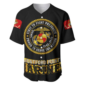 Montford Point Marines Baseball Jersey Afro First to Fight Prejudice - African Pride