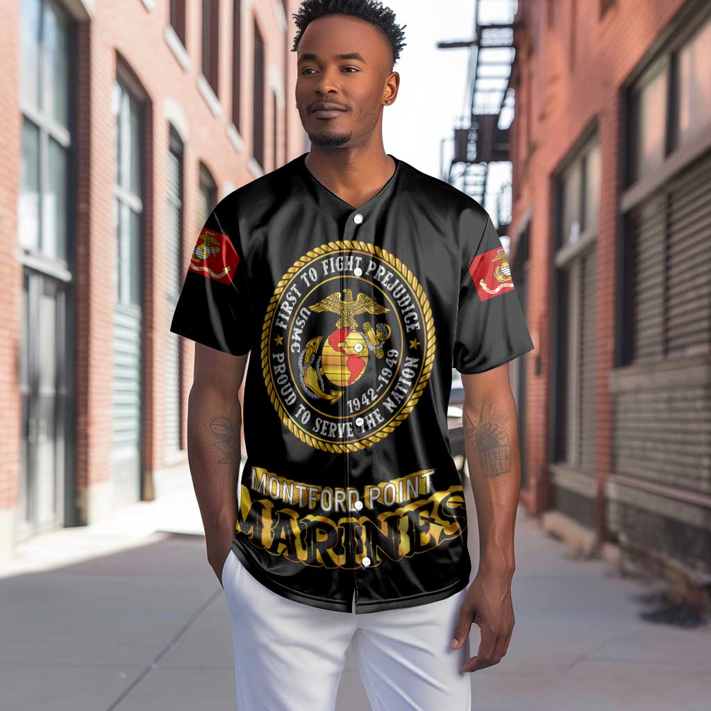 Montford Point Marines Baseball Jersey Afro First to Fight Prejudice - African Pride