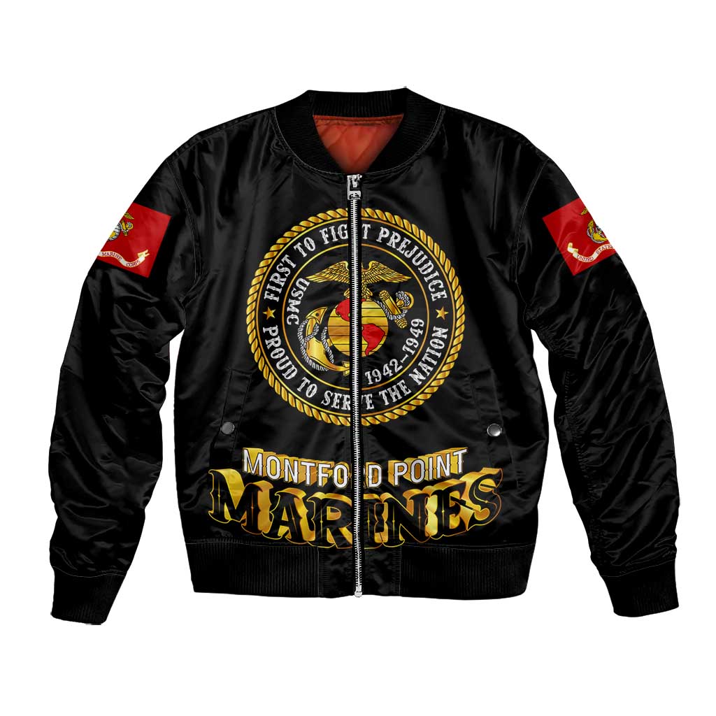 Montford Point Marines Bomber Jacket Afro First to Fight Prejudice - African Pride