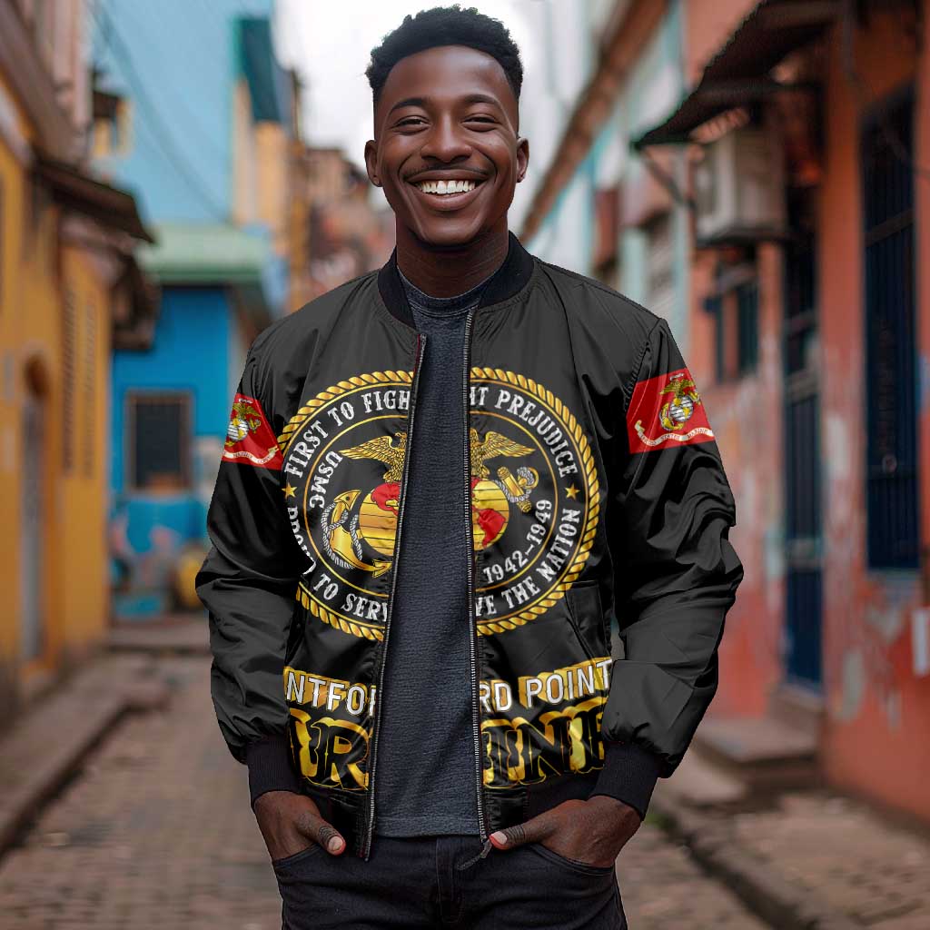 Montford Point Marines Bomber Jacket Afro First to Fight Prejudice - African Pride