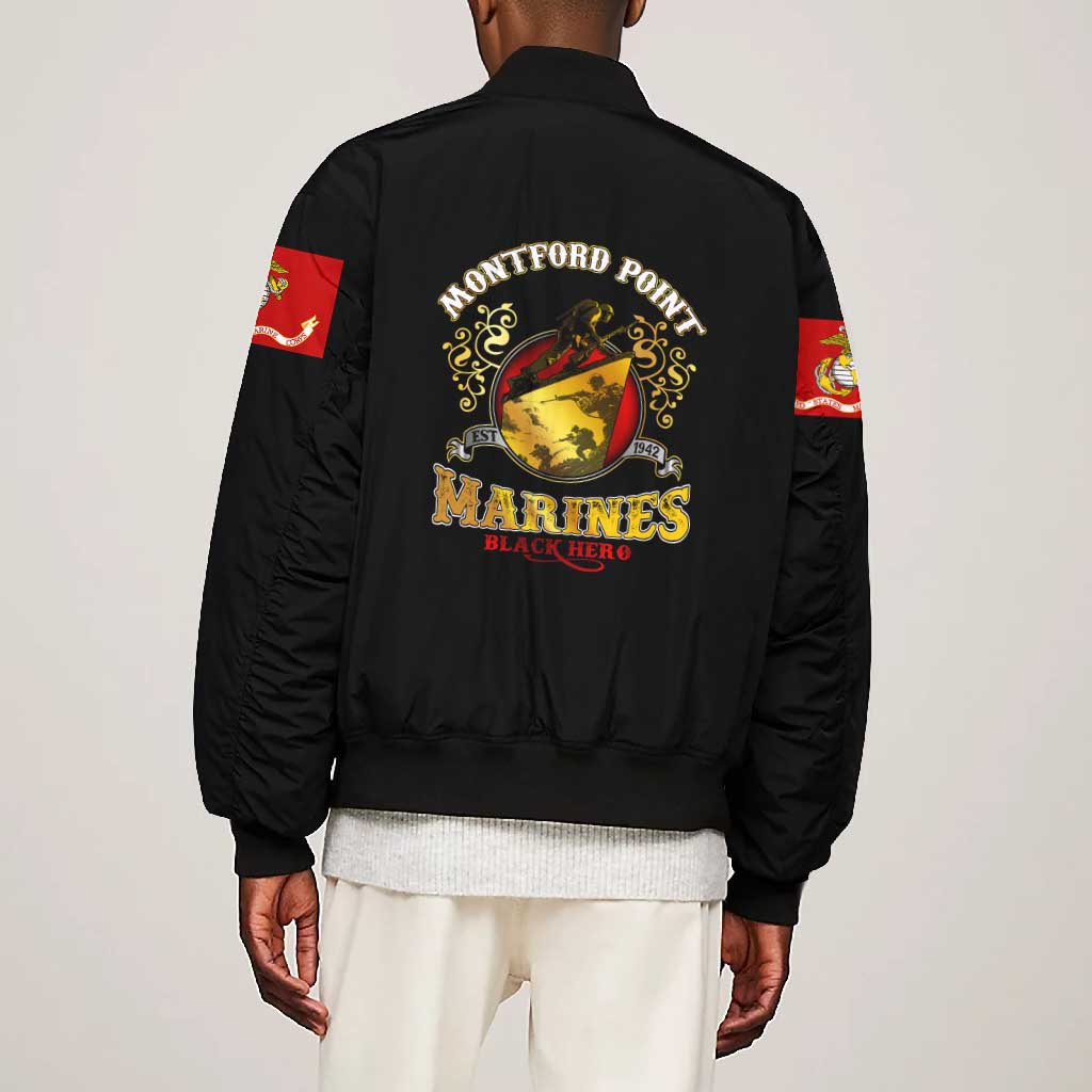 Montford Point Marines Bomber Jacket Afro First to Fight Prejudice - African Pride