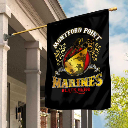 Montford Point Marines Garden Flag Afro First to Fight Prejudice - African Pride