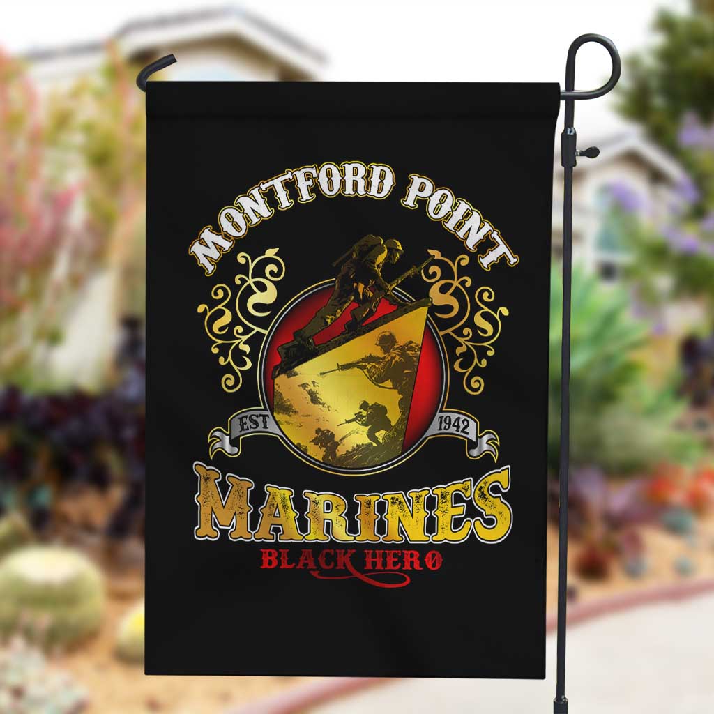 Montford Point Marines Garden Flag Afro First to Fight Prejudice - African Pride