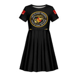 Montford Point Marines Kid Short Sleeve Dress Afro First to Fight Prejudice - African Pride