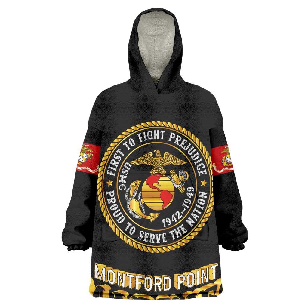 Montford Point Marines Kid Wearable Blanket Hoodie Afro First to Fight Prejudice - African Pride