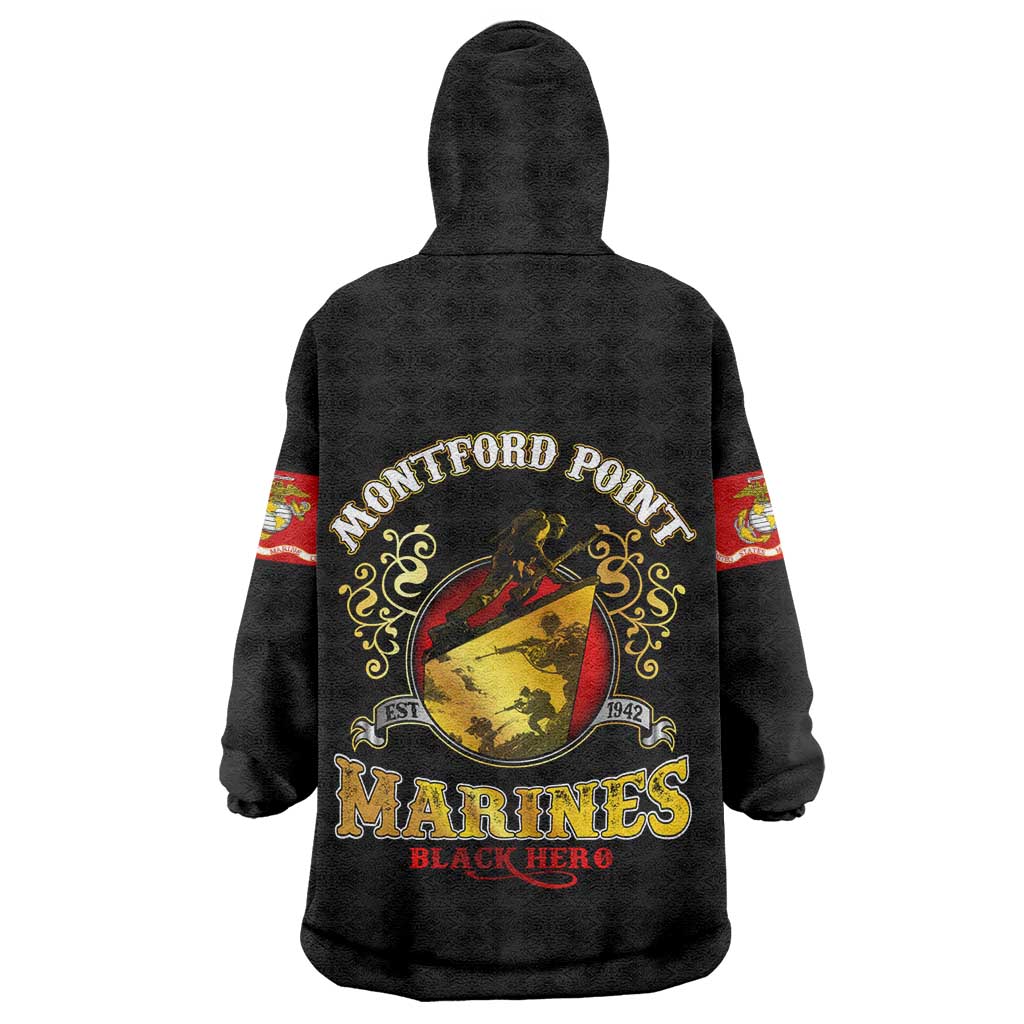 Montford Point Marines Kid Wearable Blanket Hoodie Afro First to Fight Prejudice - African Pride