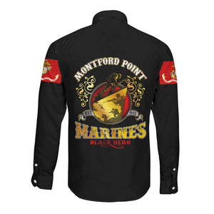 Montford Point Marines Long Sleeve Button Shirt Afro First to Fight Prejudice - African Pride
