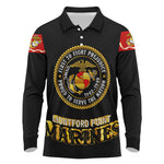 Montford Point Marines Long Sleeve Polo Shirt Afro First to Fight Prejudice - African Pride
