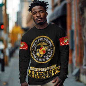 Montford Point Marines Long Sleeve Shirt Afro First to Fight Prejudice - African Pride