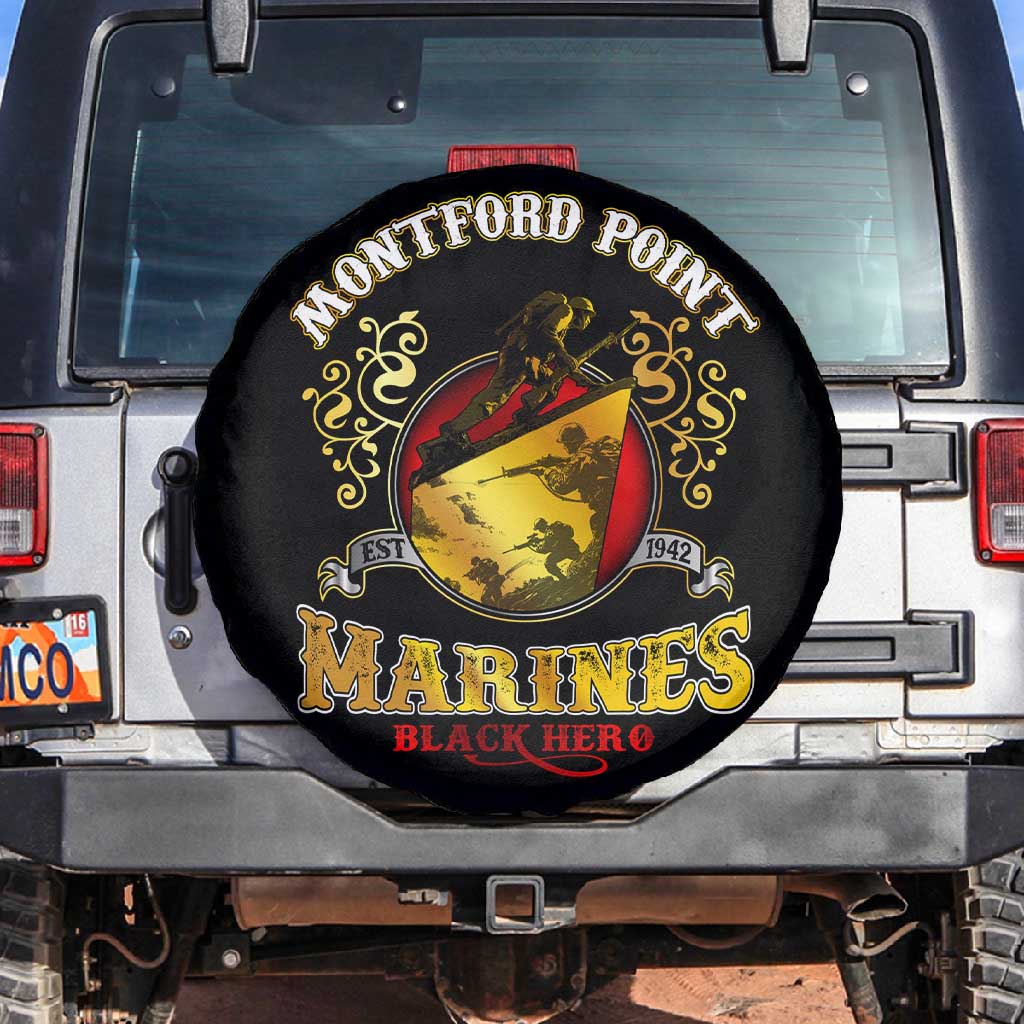 Montford Point Marines Spare Tire Cover Afro First to Fight Prejudice - African Pride