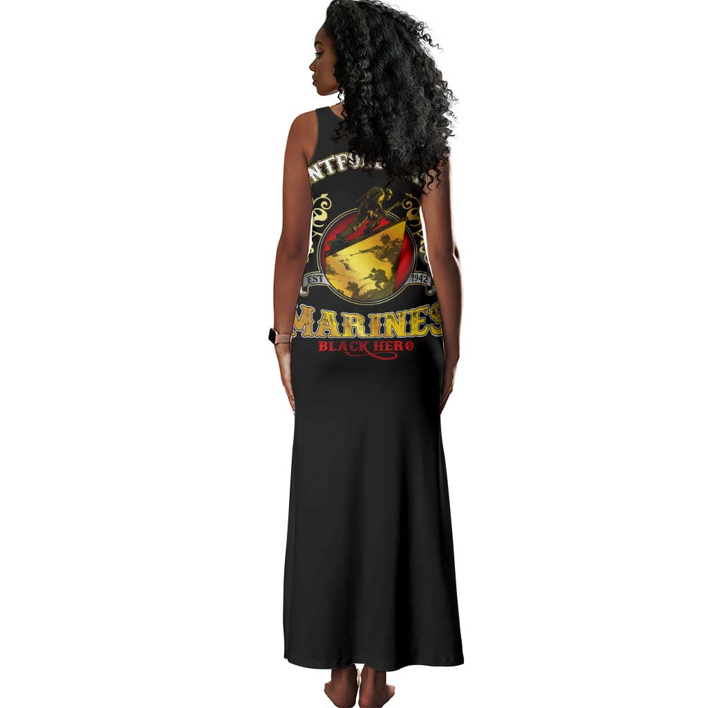 Montford Point Marines Tank Maxi Dress Afro First to Fight Prejudice - African Pride