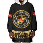 Montford Point Marines Wearable Blanket Hoodie Afro First to Fight Prejudice - African Pride