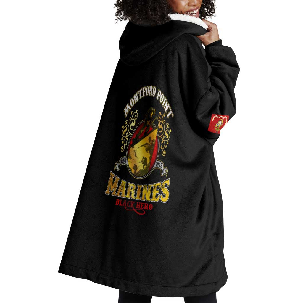 Montford Point Marines Wearable Blanket Hoodie Afro First to Fight Prejudice - African Pride