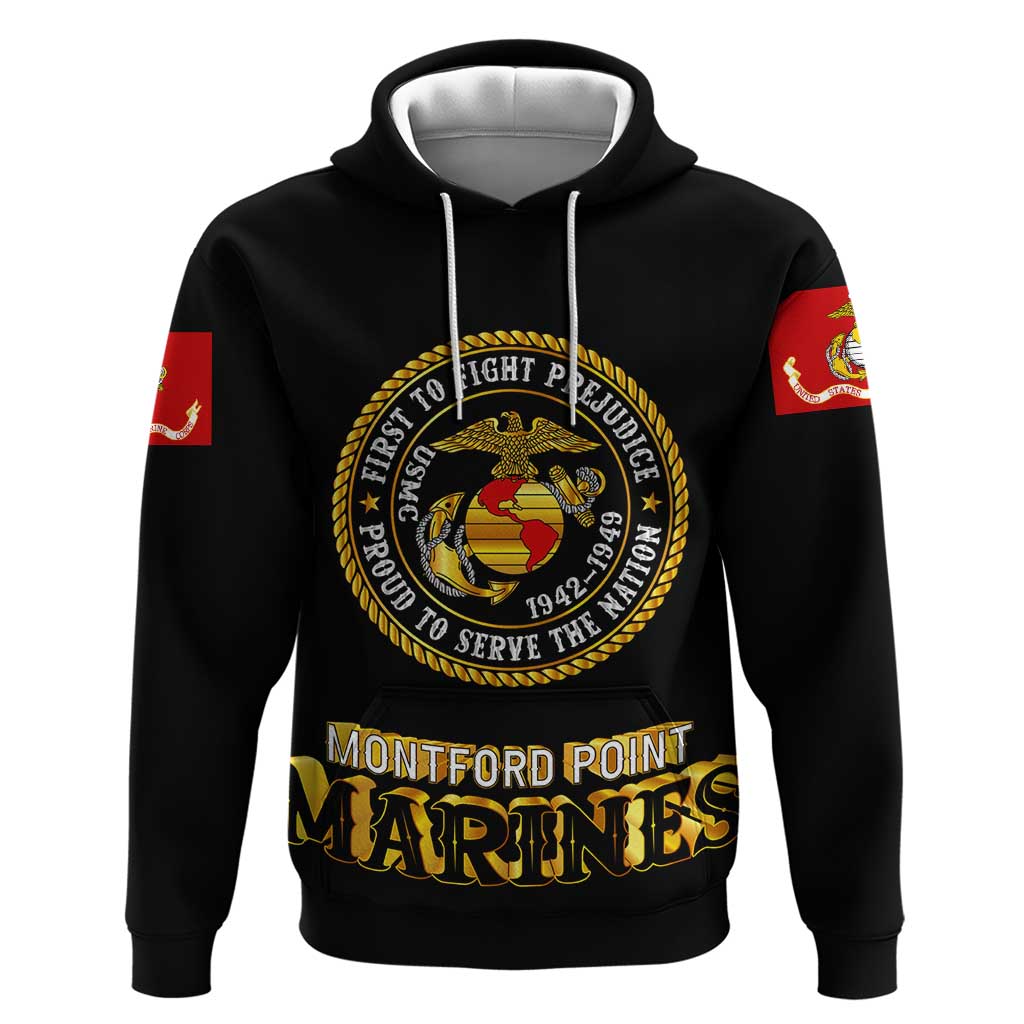 Montford Point Marines Zip Hoodie Afro First to Fight Prejudice - African Pride