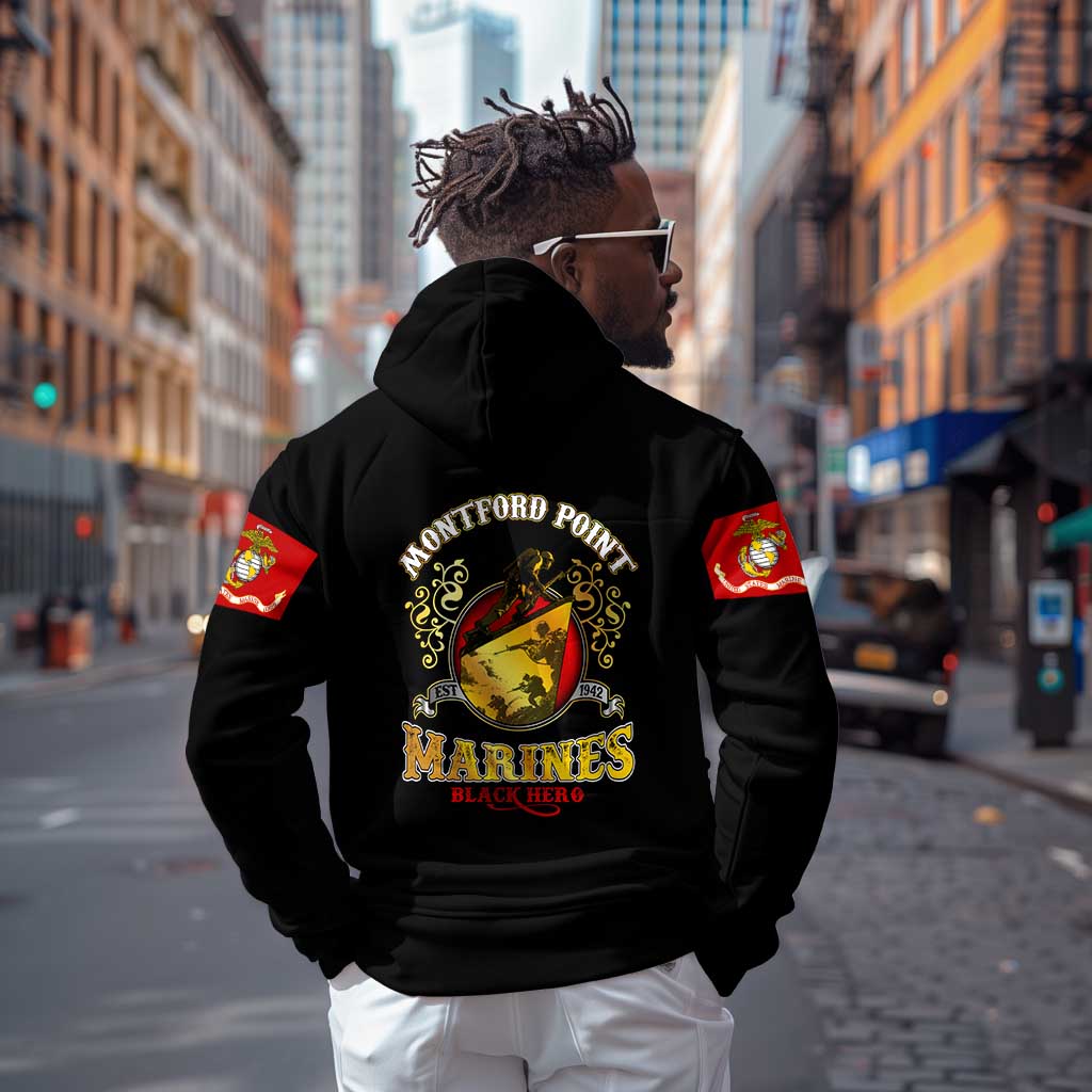 Montford Point Marines Zip Hoodie Afro First to Fight Prejudice - African Pride