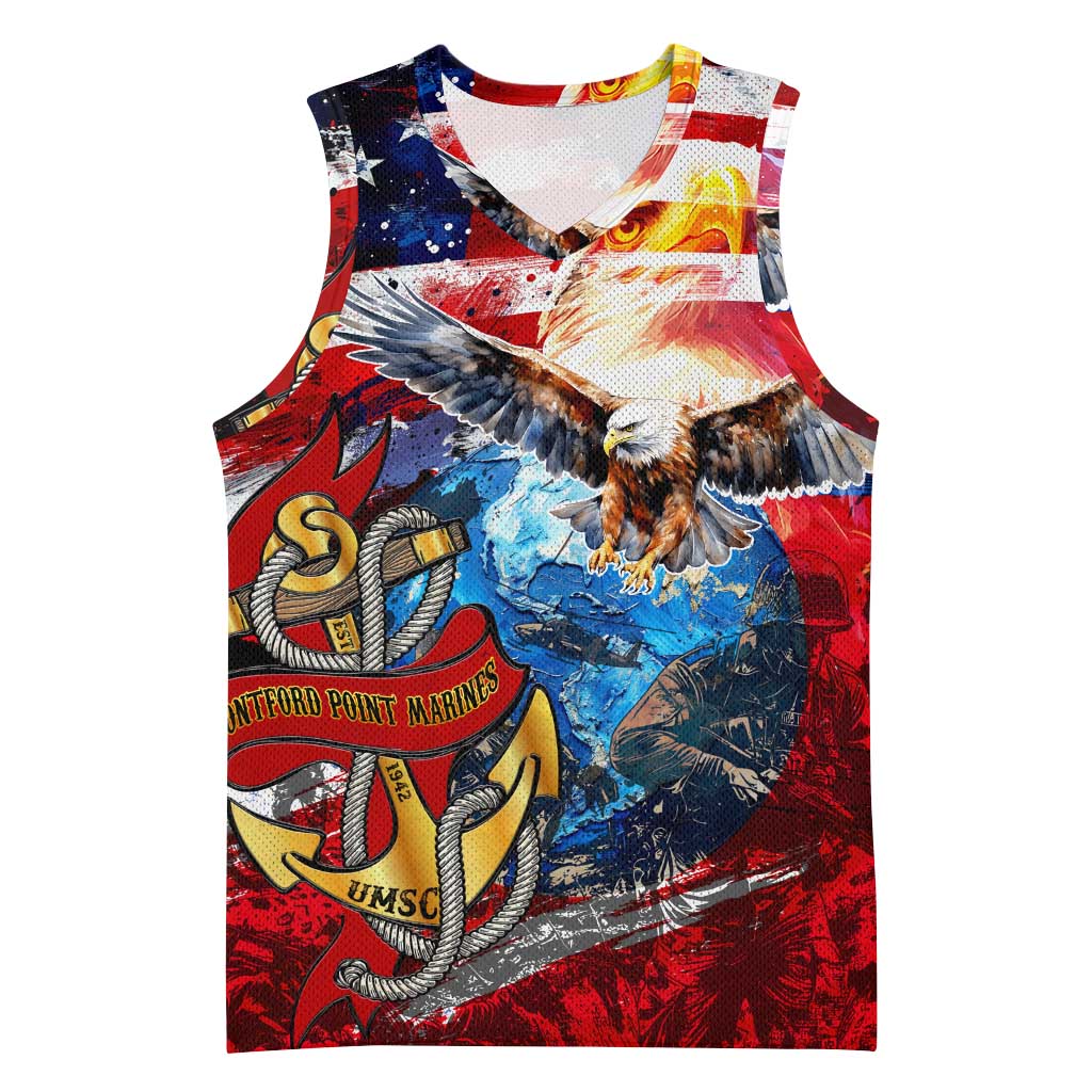 Montford Point Marines Basketball Jersey African American Eagle Anchor Tribute DT02